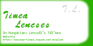 timea lencses business card